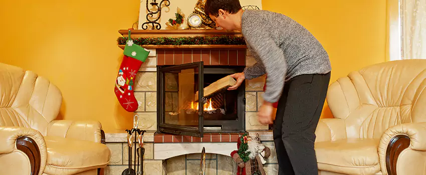 Rusted Metal Fireplace Restoration in Rochester Hills, Michigan